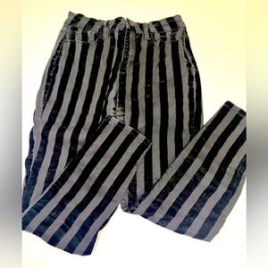 Velvet Striped Black Pants by Fashion Nova. Black on Black Beetlejuice Skinny